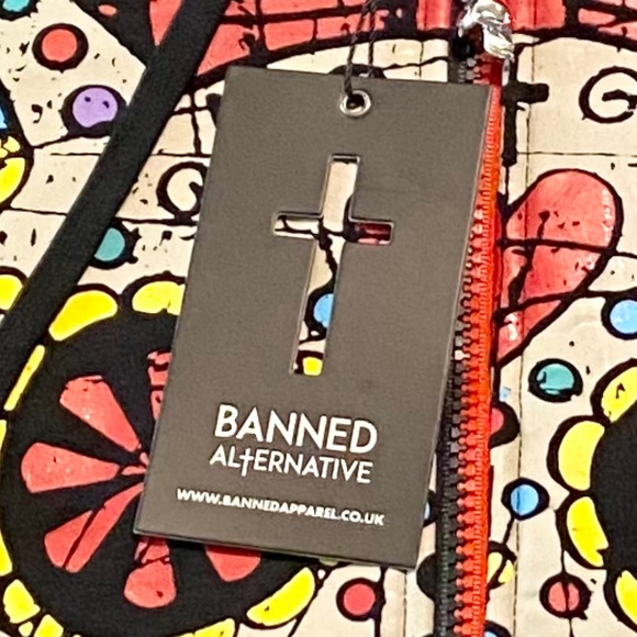 Women’s | Banned Alternative | Zip Up Hoodie | Black & Red | S (6) - Picture 16 of 16